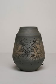 Vintage Continental Electrified Pottery Table Lamp