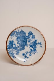 Four Japanese Blue & White Stencil Ware Porcelain Plates