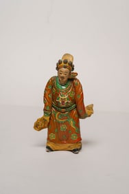 Chinese Ceramic Male Figure in Traditional Robes