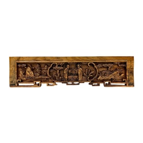 Chinese Glazed Wood Decorative Panel