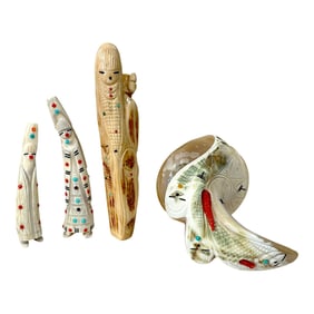 Collection of Corn Maiden Zuni Fetish Carvings - Gabe Sice