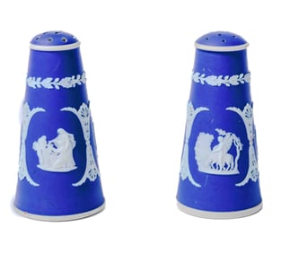 Wedgwood Jasperware Salt and Pepper Shakers in Royal Blue