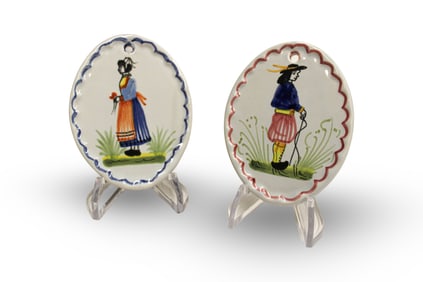 Assorted French Quimper Christmas Ornaments