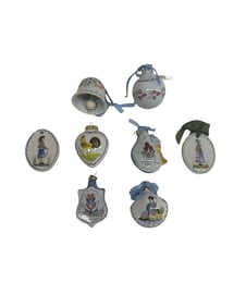 Assorted French Quimper Christmas Ornaments