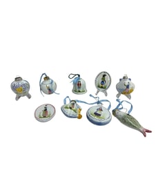 Assorted French Quimper Christmas Ornaments