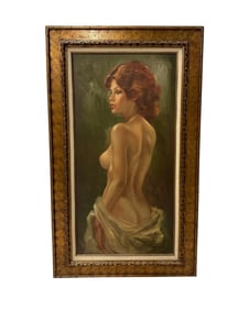 Leo Jansen Nude Figure of a Woman Oil on Canvas