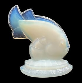 Two Sabino Opalescent Art Glass Fish