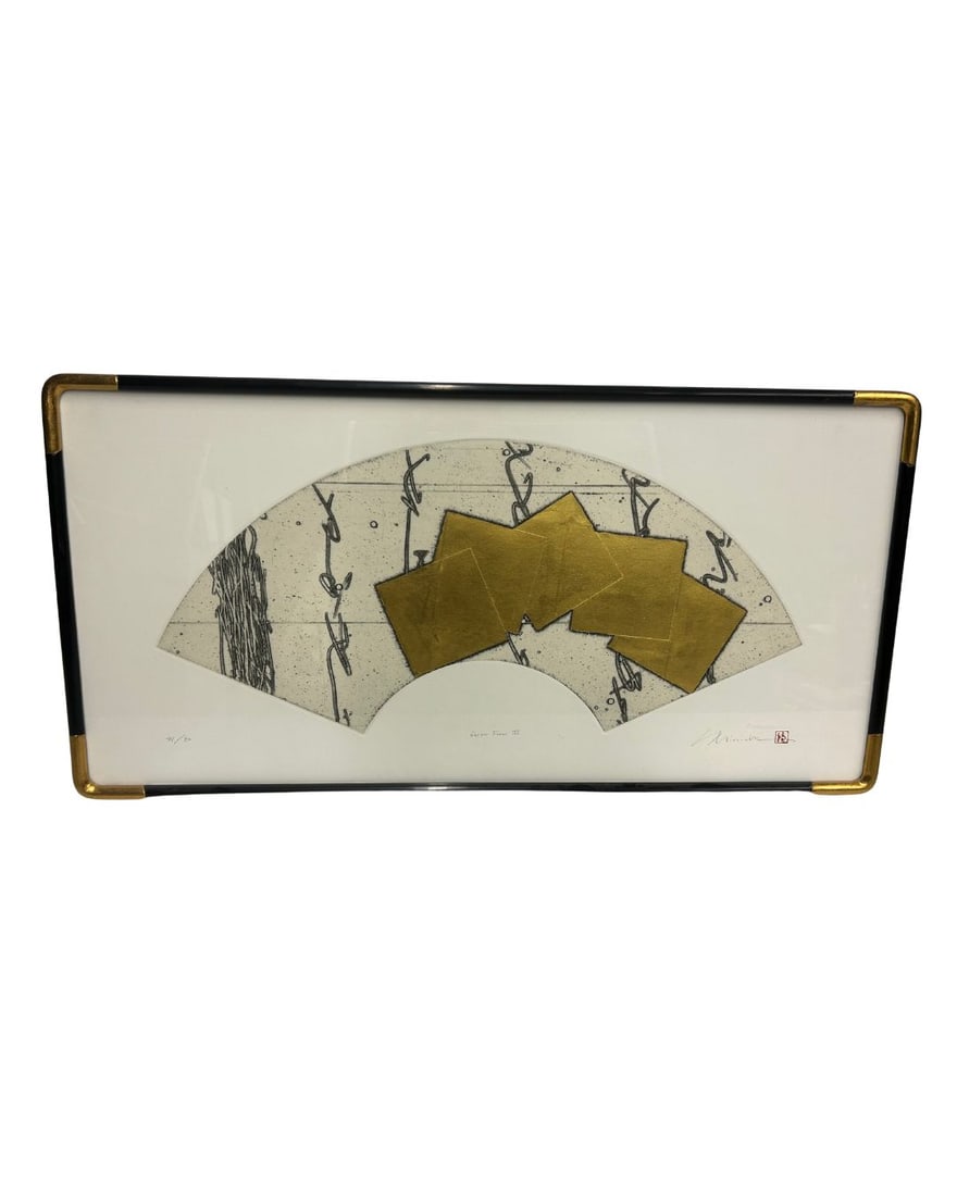 Shinichi Nakazawa, Sector Form III, Etching and Gold Leaf (1 of 5)