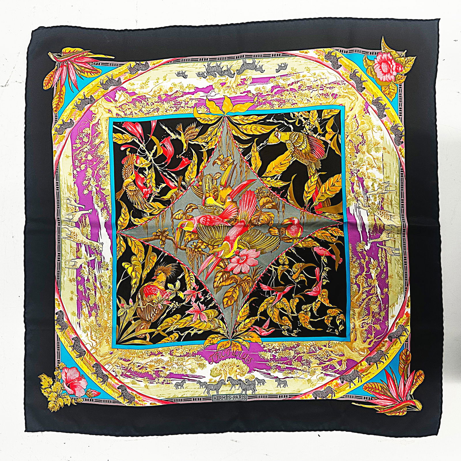 Vintage Hermes Silk Scarf, Tropiques (1 of 4)