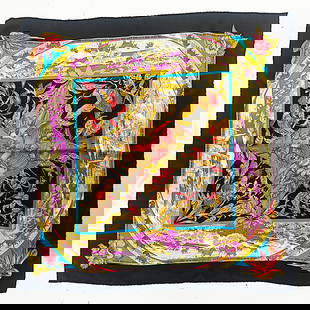 Vintage Hermes Silk Scarf, Tropiques: A lovely, colorful silk scarf by Hermes in the Tropiques pattern. Dimensions: H 25 x W 25 x D 1 inches Condition: Excellent original condition.