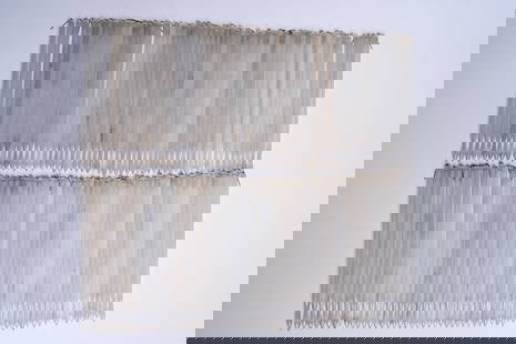 117 Tiffany Studio Blown Glass Crystal Prisms: A large collection of blown glass prisms for early chandeliers. Some, including original hooks. Dimensions: H 6 x W 0.1 x D 0.1 inches Condition: signs of wear.