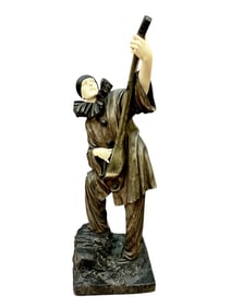Demetre Chiparus, 1886-1947, Pierrot, Art Deco Bronze Sculpture