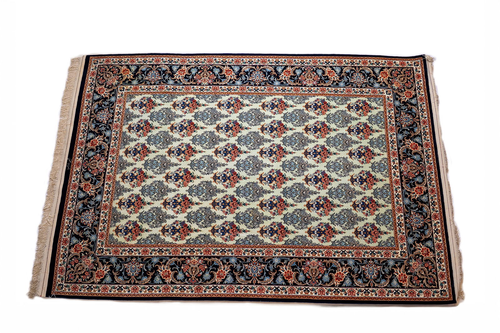 Sarafian Isfahan Iranian Signed Handwoven Kork Wool on Silk (1 of 3)