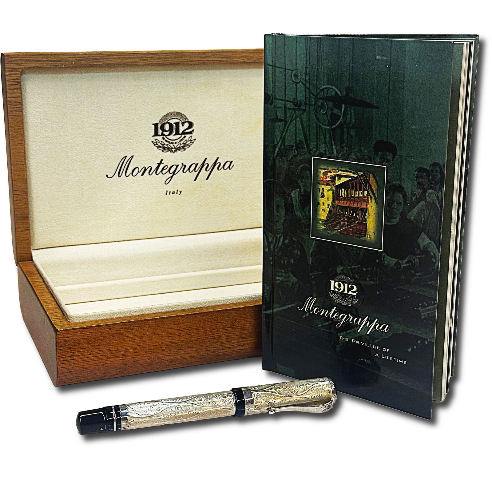 Montegrappa Solid 18K Gold Nib with Ebonite Fountain Pen Collectors Set (1 of 4)