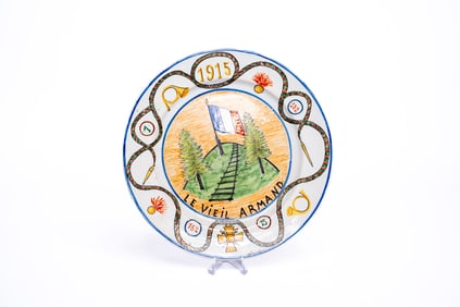 Quimper French Faience - Le Vieil Armand - WWI Cercle du Soldat plate