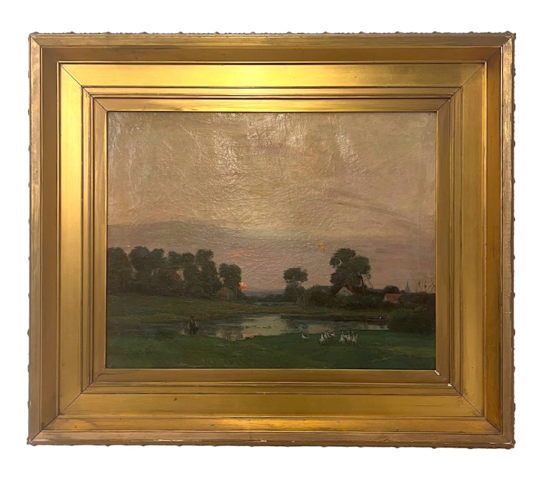Frederick Kost, Sunset Landscape, Oil on Canvas (1 of 2)