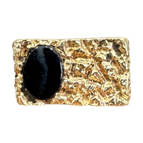 Vintage Men's Nugget and Black Onyx Ring