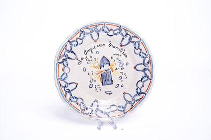 Vintage Quimper Ceramic La Gague des Franchies - WWI Cercle du Soldat plate