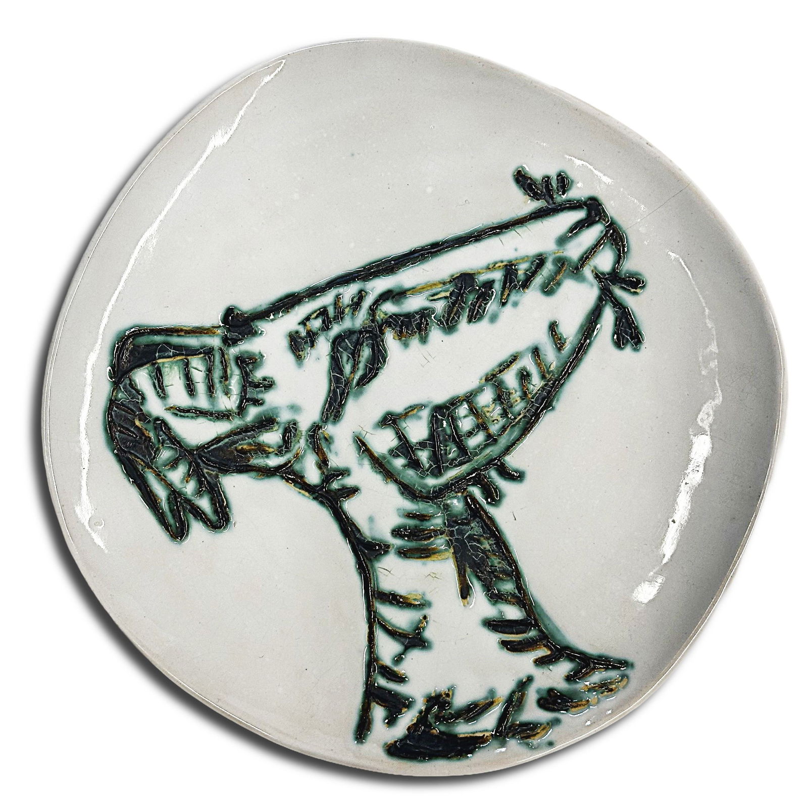 Pablo Picasso, Spain 1881-1973, Tete de Chevril de Profile Goat's Head in Profile, Porcelain Plate (1 of 3)