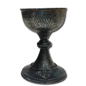 20th Century Silver Plated Chalice with Cross Symbol