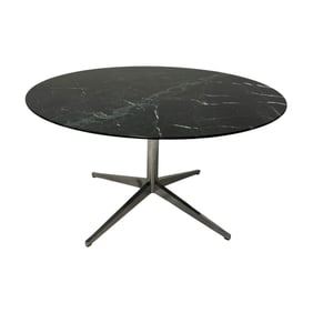 Rare 1960s Florence Knoll Dining Table with Green Marble Top