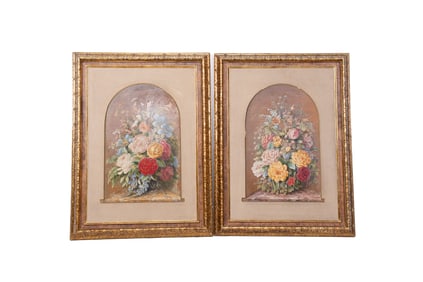 Pair of Albert Durer Lucas (British 1828-1918) Floral Paintings