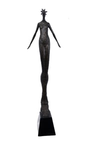 Tom Corbin (American b. 1954) Bronze Sculpture - Standing Tall Girl