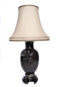 James Mont Floral Bronze Lamp