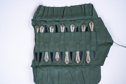 Swedish 830 Silver Flatware - GAB GULDSMEDSAKTIEBOLAGET - 103 Pieces Olga Pattern