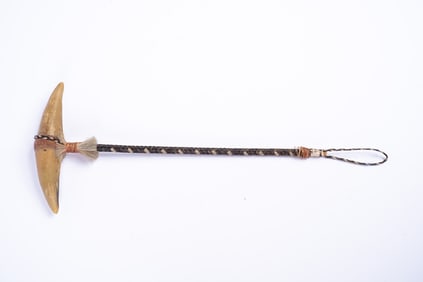 Comanche Indian Braided Horsehair Dance Rattle 19th century