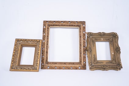 Set of Gold Painted Ornate Baroque Picture Frames