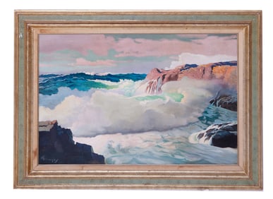 Frederick Judd Waugh, American, 1861-1940, Seascape, Oil on Canvas