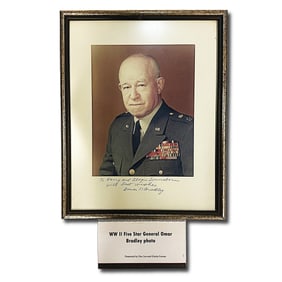 General Omar Nelson Bradley WW II Commander Signed Formal Military Photograph in Color