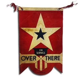 World War I Blue Star Service Flag, In Service Over There, 1918