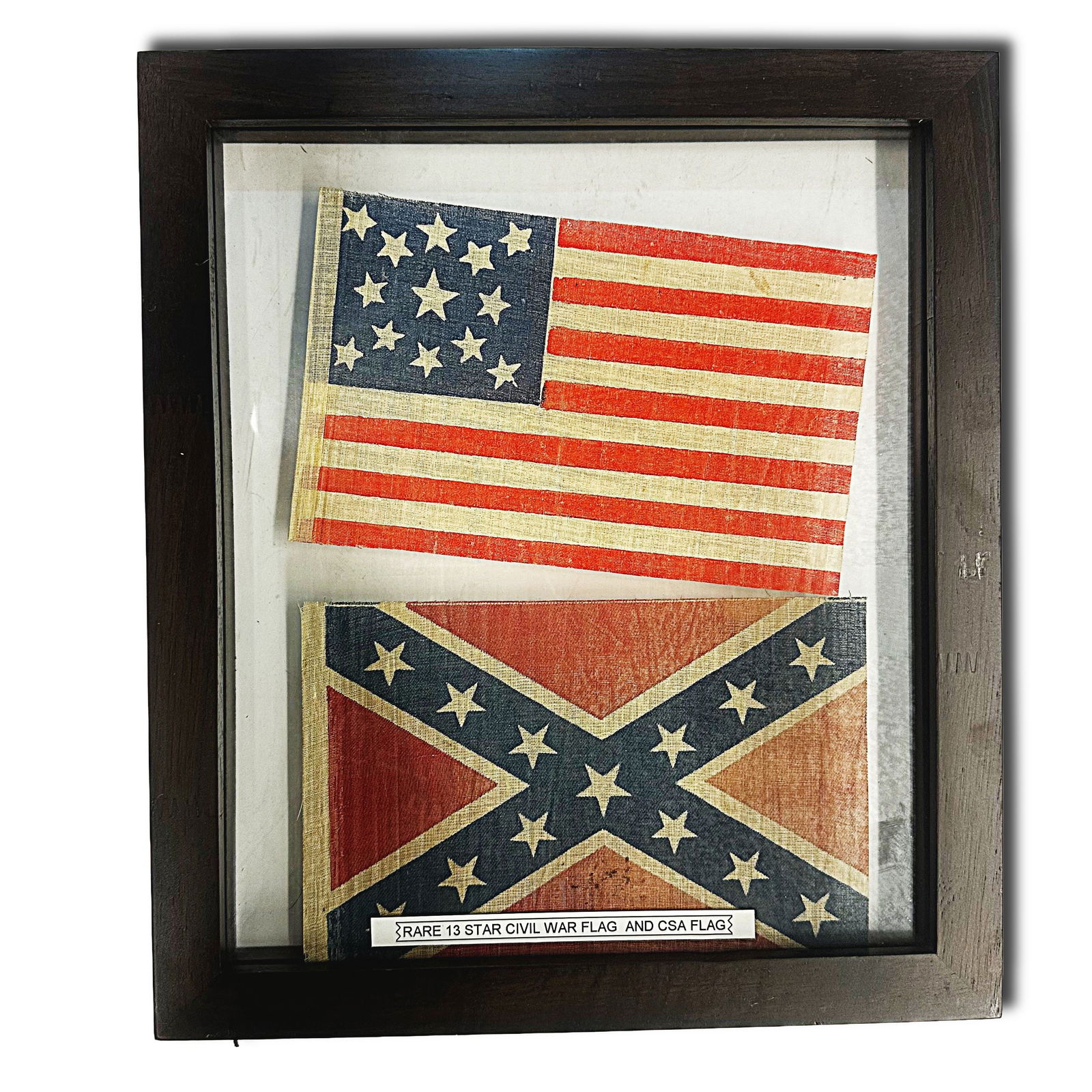 Rare 13 Star Civil War Flag and Confederate States of America Flag (1 of 2)