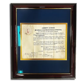 1834 President Andrew Jackson Signed Military Appointment of James L Henderson to Midshipman of the