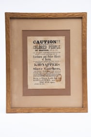 Abolitionist Hand Bill Caution Colored People of Boston