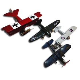 Set of 4 Various Vintage Military Model Airplanes