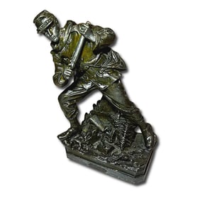Antique 1890s Bradley Hubbard Army Civil War Soldier Brass Statue