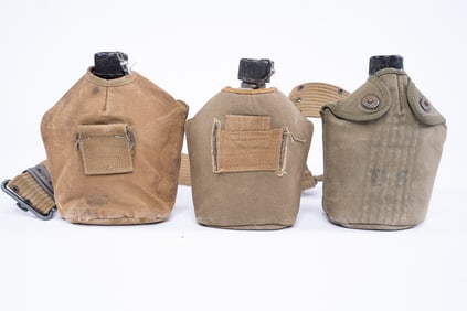Set of 3 Vintage US Military Canteens