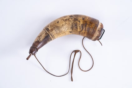Civil War Era 19th Century Steer Horn Powder Horn