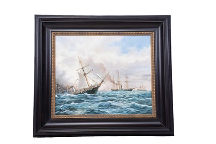 20th Century Wartime Ships Painting - RS Cooper