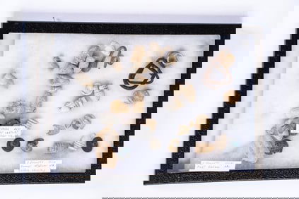 Collection of 34 Assorted Civil War Relics in Case