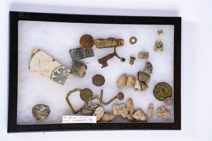 Collection of 36 Civil War Relics in Case
