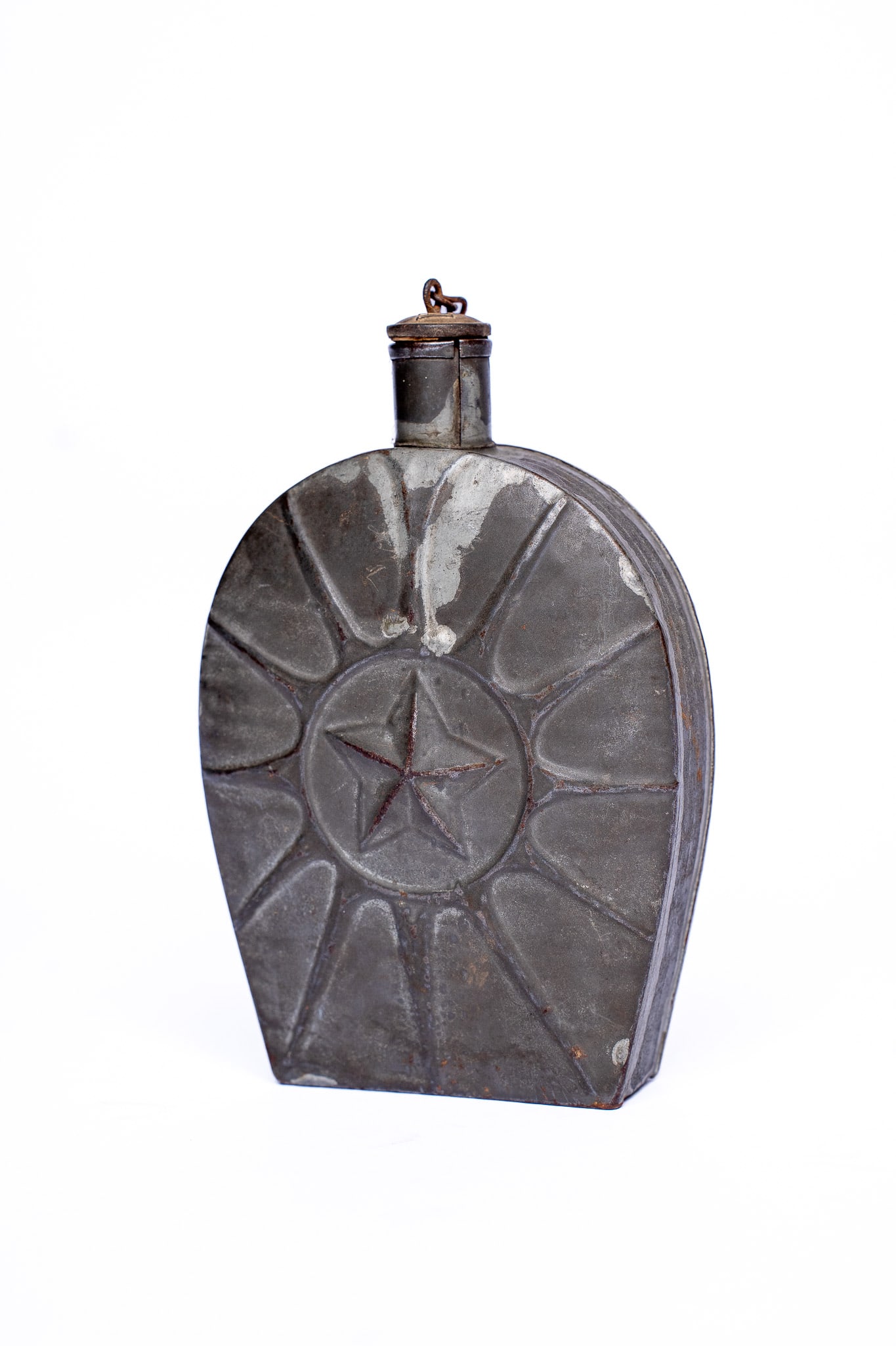 Civil War Texas Officer's Star Flask with Confederate States of America Button Top (1 of 4)