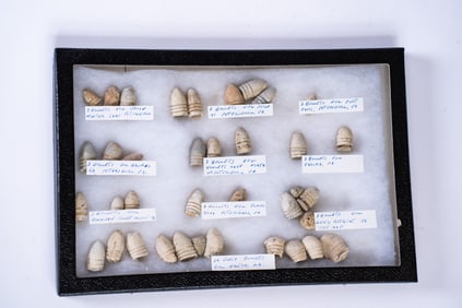 Collection of 37 Civil War Bullets in Case