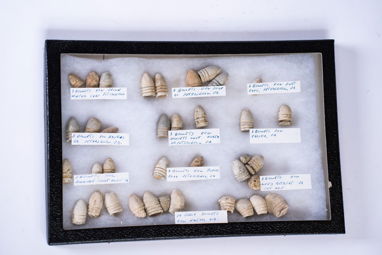 Collection of 37 Civil War Bullets in Case (1 of 2)