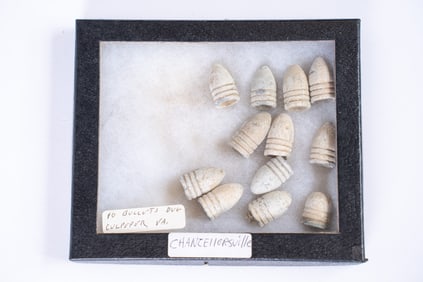 Collection of 10 Civil War Bullets in Case