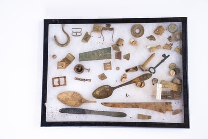 Collection of 51 Assorted Civil War Relics in Case