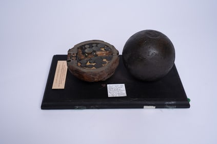 Civil War 12 Pounder Spherical Case Shell and Half Section